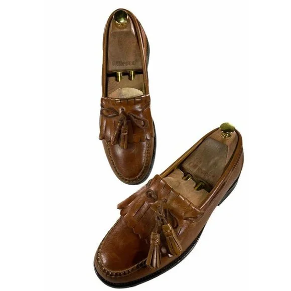 Johnston & Murphy J&M Brown Leather Tassel Loafer Slip-On Shoes Men\'s 10M Johnston & Murphy J&M Brown Leather Tassel Loafer Slip-On  main image 3